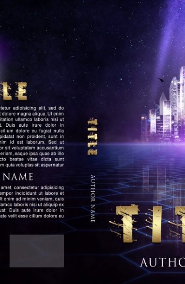 A futuristic city. Book cover design created by MaryDes and available at bookcoverdesigns.eu.